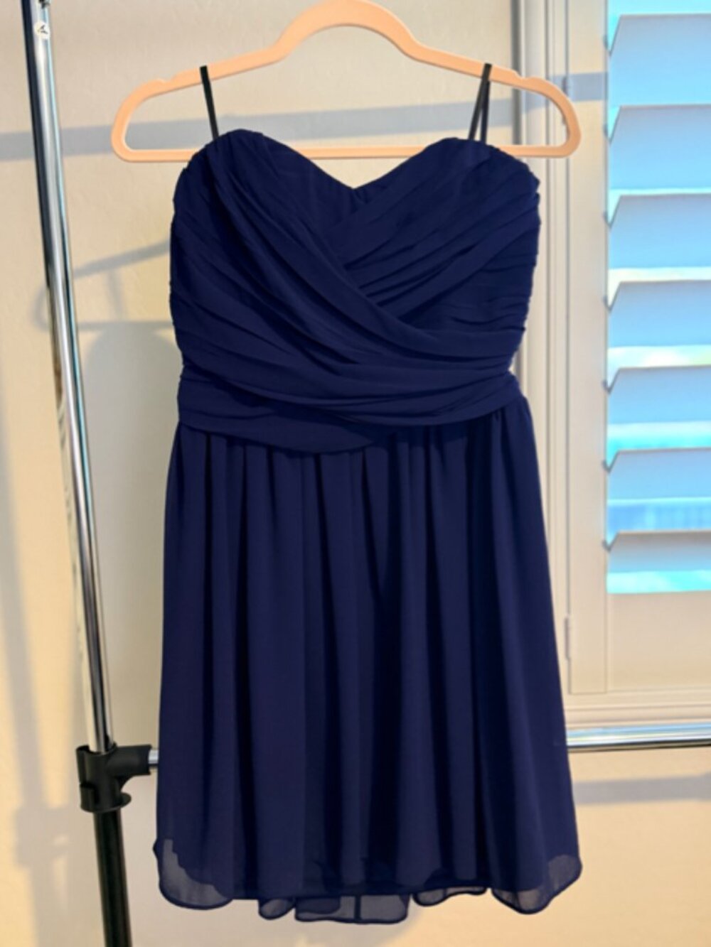 BCX Navy Blue Strapless Ruched Party Dress, Size 13 - Picture 4 of 9